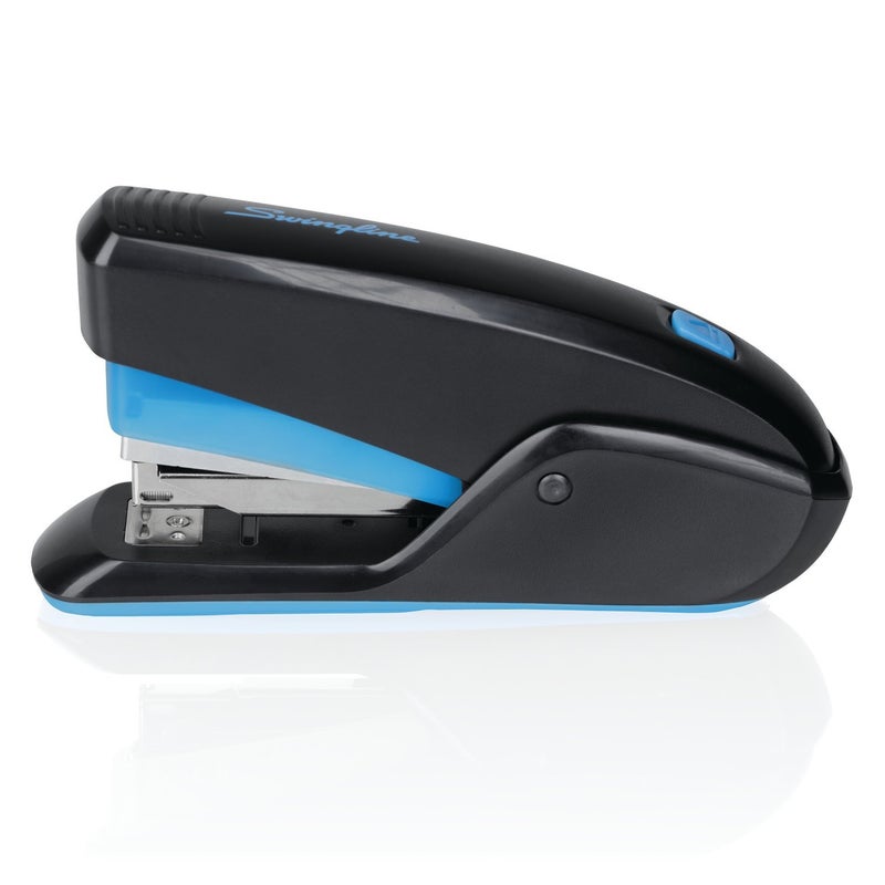 Swingline Stapler, Quick Touch Reduced Effort Stapling, Compact, 15 Sheets, Black/Blue (S7064564) - Image 2